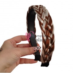 Bentita pentru par impletita spic din fibra sintetica BST021EE Saten cu Blond